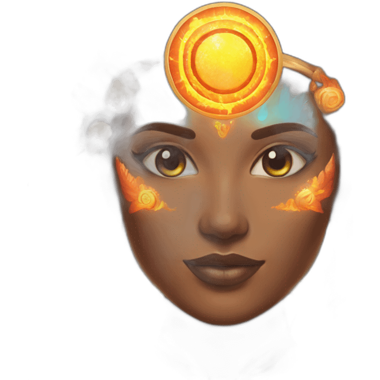 ocean goddess & moon goddess & sun goddess & fire goddess emoji