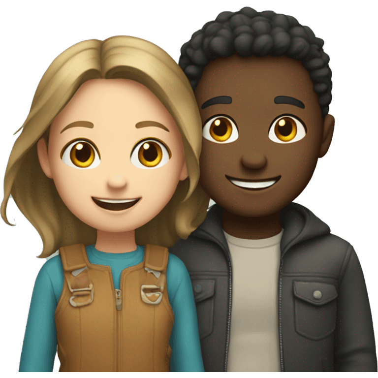 girl and boy smiling together emoji