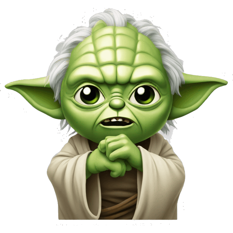 angry yoda with hand  emoji