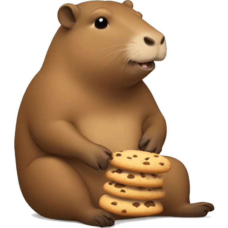 capybara eating cookies  emoji