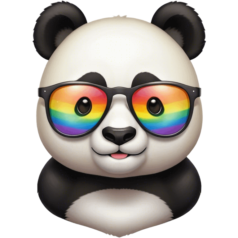 Panda with rainbow sunglasses  emoji