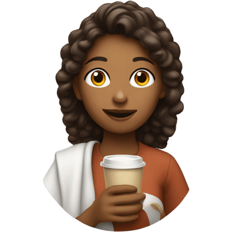 Hattie drinking coffee emoji