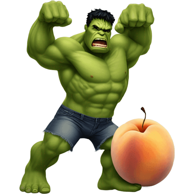 the hulk spanking a peach  emoji