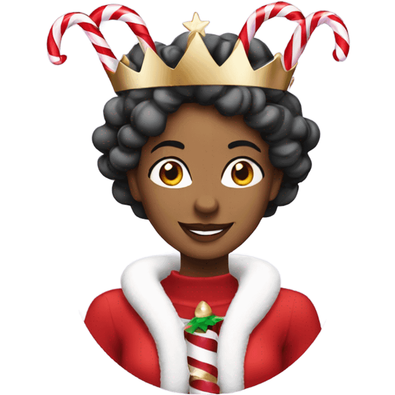 Queen with candy canes celebrating Christmas  emoji