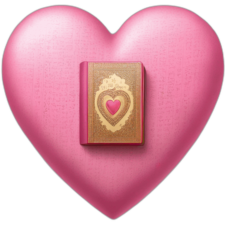 Pink heart with the quran emoji