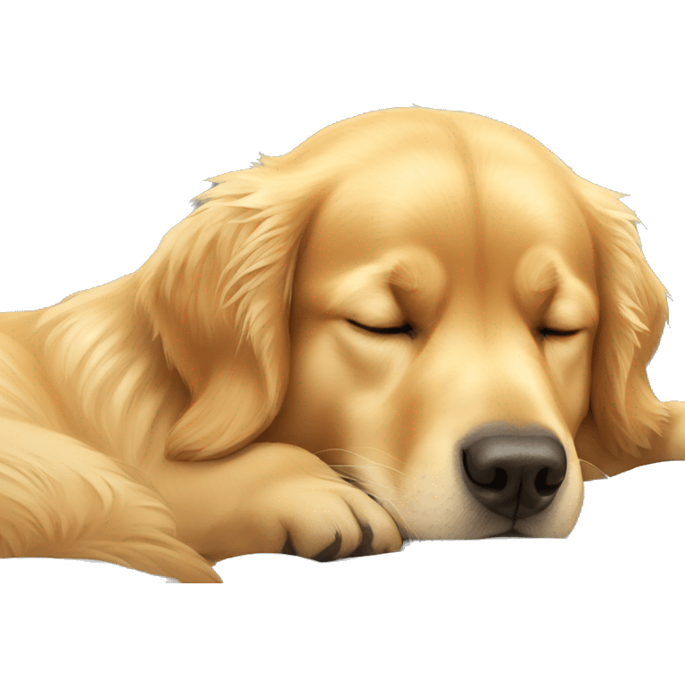 Golden retriever sleeping emoji