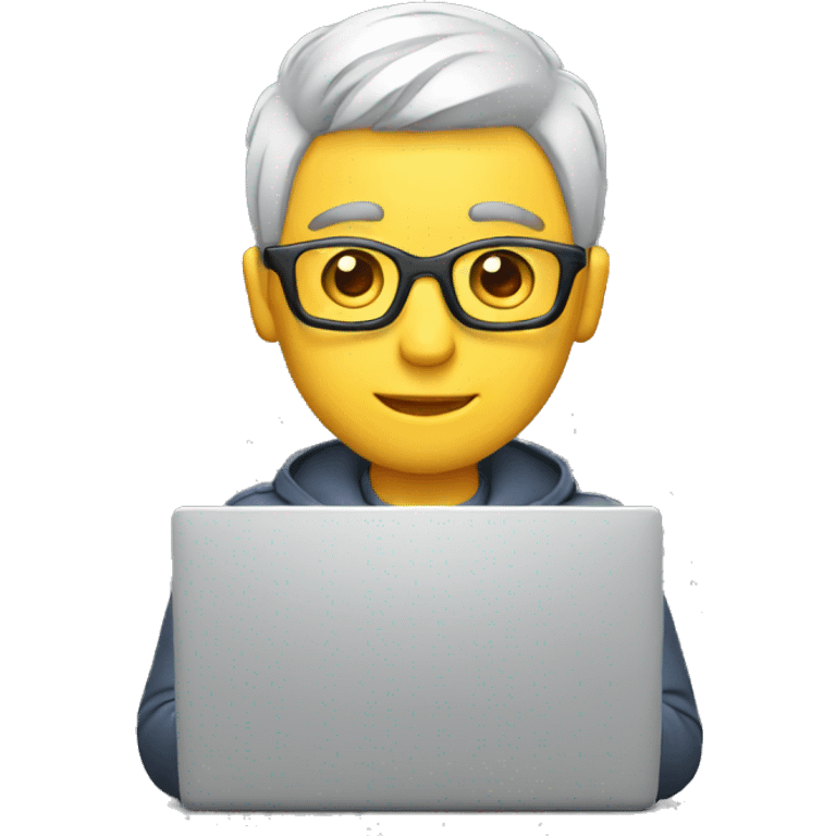 Man developer working on laptop emoji