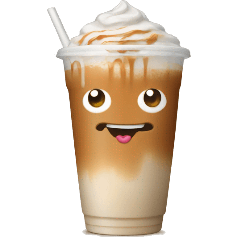 an iced caramel latte  emoji