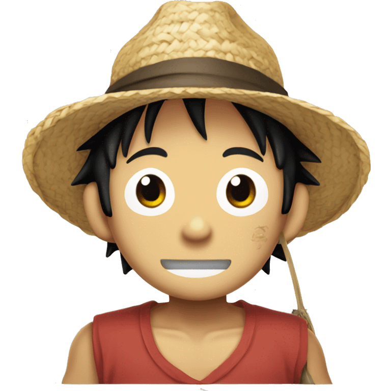 luffy with straw hat holding a piece of paper  emoji