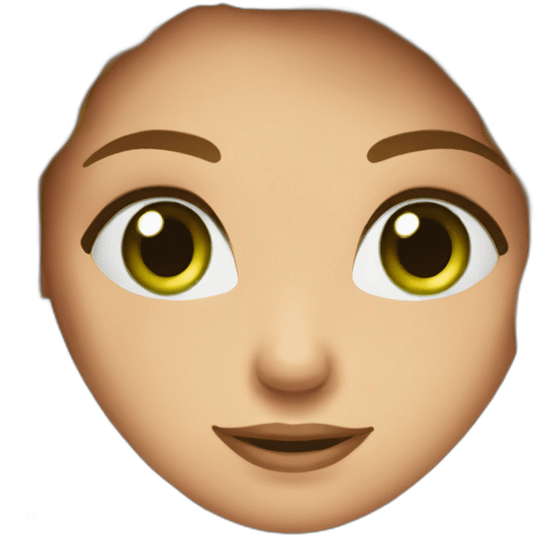 beautiful-girlbrown-hairgreen-eyessmile emoji