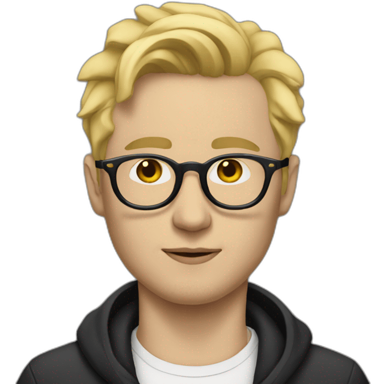 blonde white man with glasses and face tattoo smoking cigarette  emoji