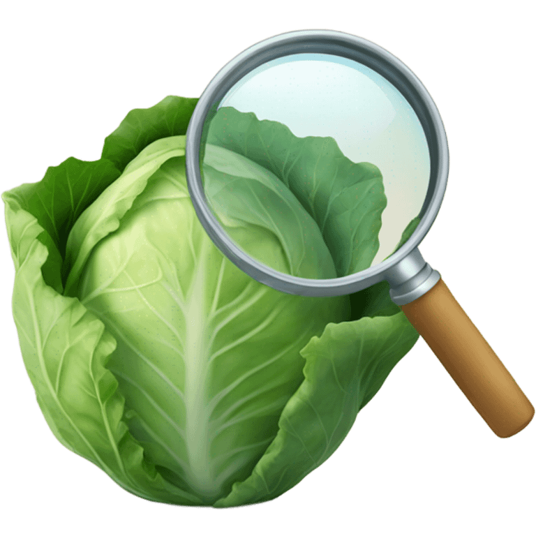 cabbage hold magnifying glass emoji