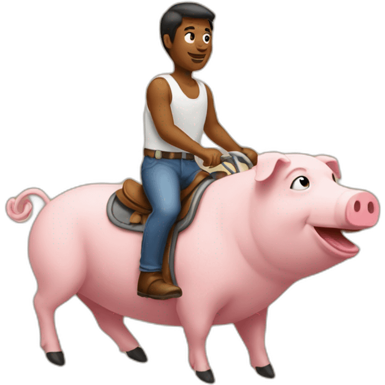 dude riding pig emoji