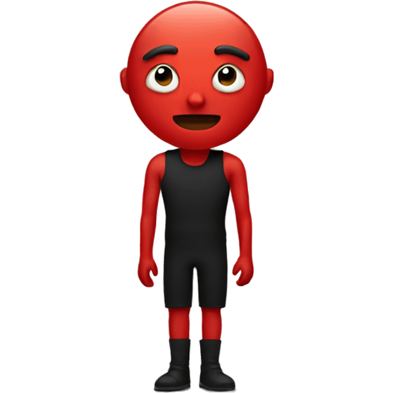 Red Face with black arms and black legs emoji