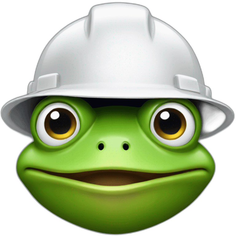 frog wearing a hardhat emoji