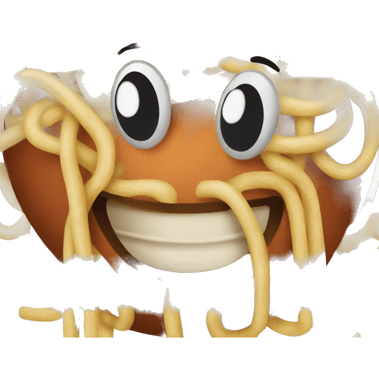 smiling spaghetti and meatballs emoji