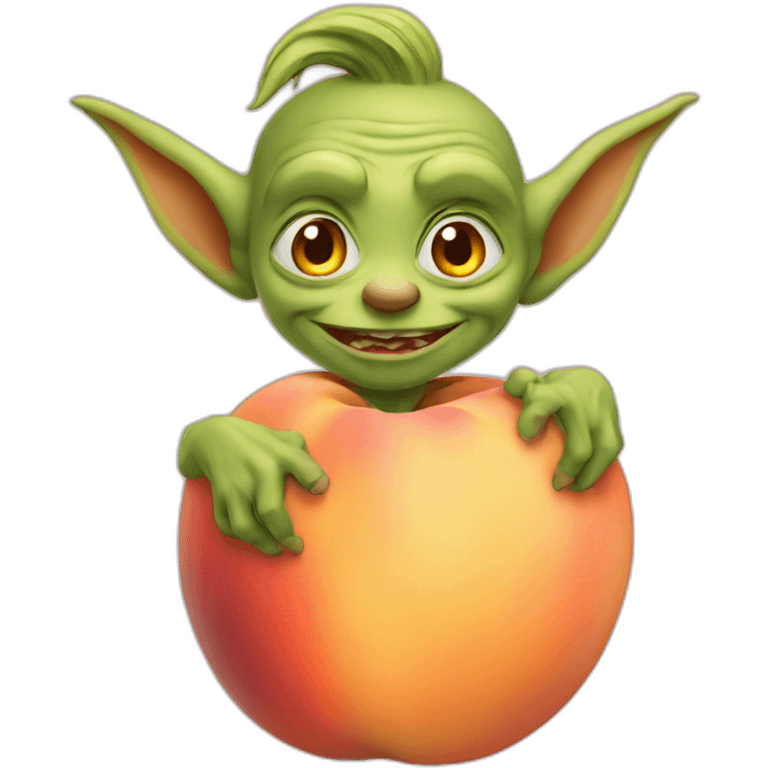 goblin-on-a-large-peach emoji