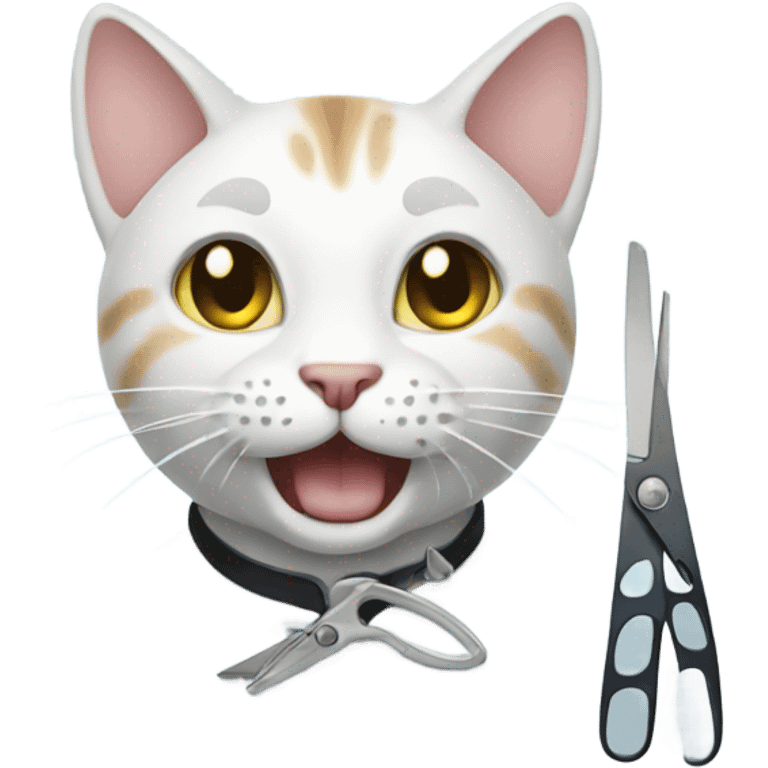 cat with scissors and water emoji emoji