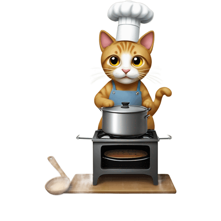 A cat cooking dinner emoji