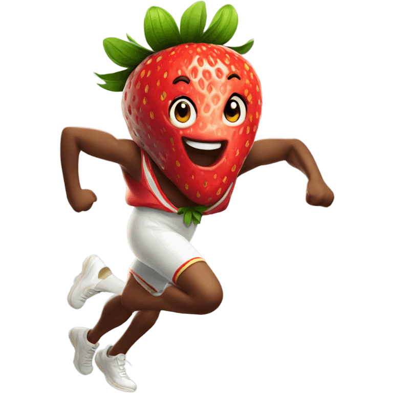 sprinting strawberry joyful  emoji