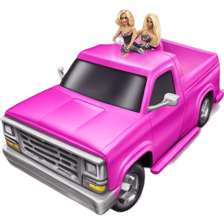 Barbie themed lowrider armored drag racing truck  emoji