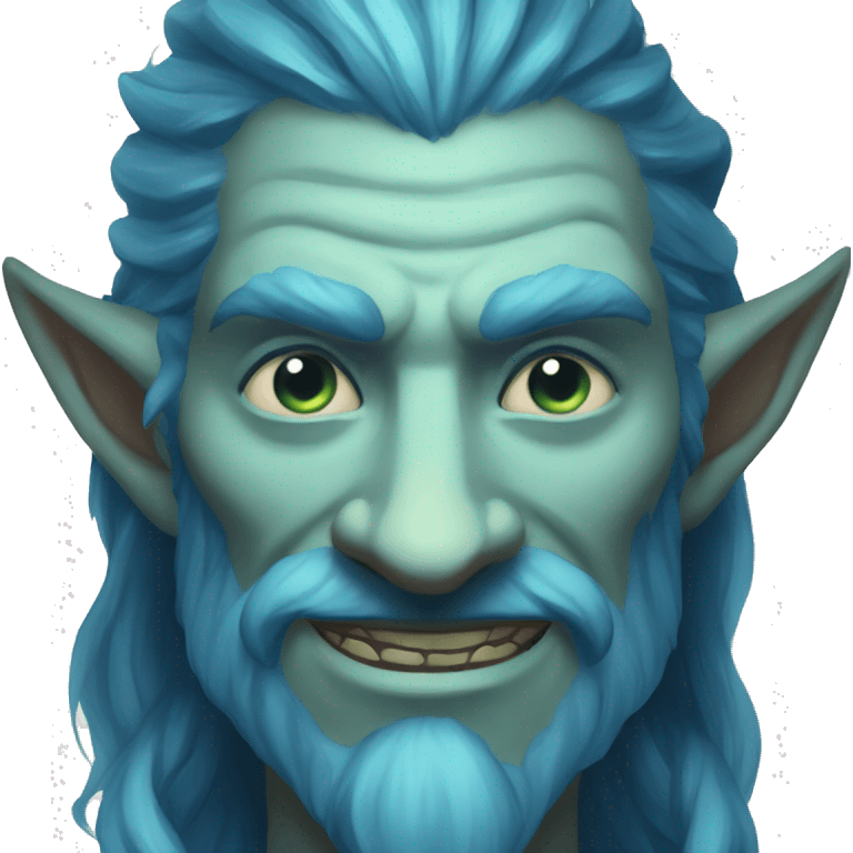 Spectral giant firbolg blue smiling emoji