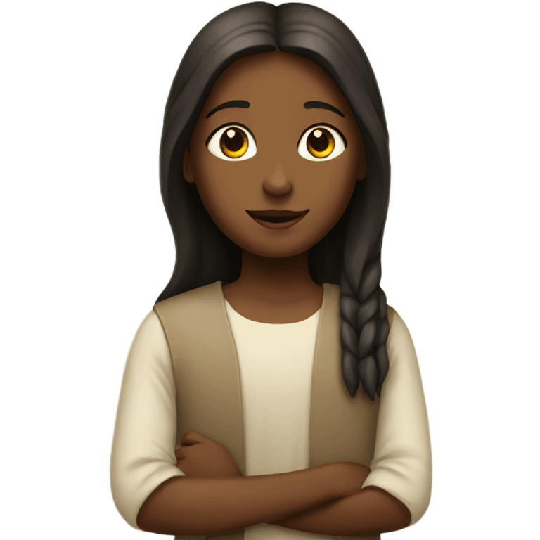 Girl  standing by Jesus emoji