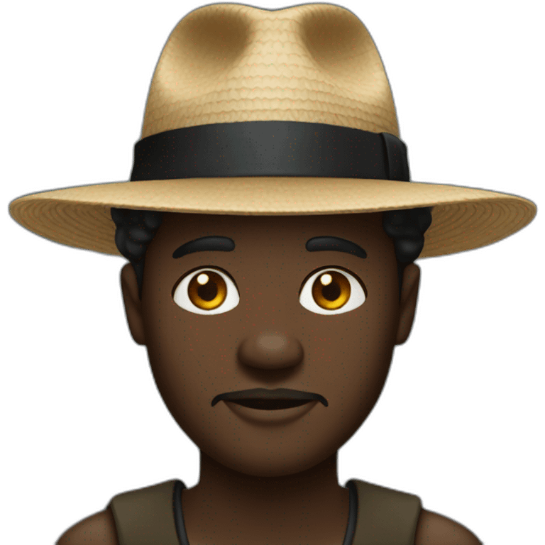 ghanaian man with wide-brimmed black hat emoji