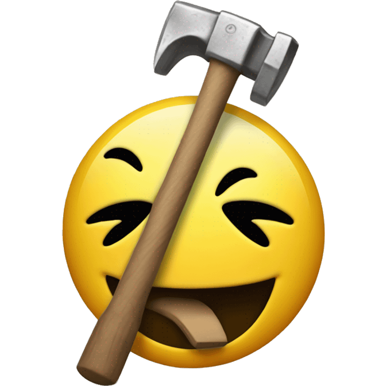 Smiley face with hammer bonking it's head emoji