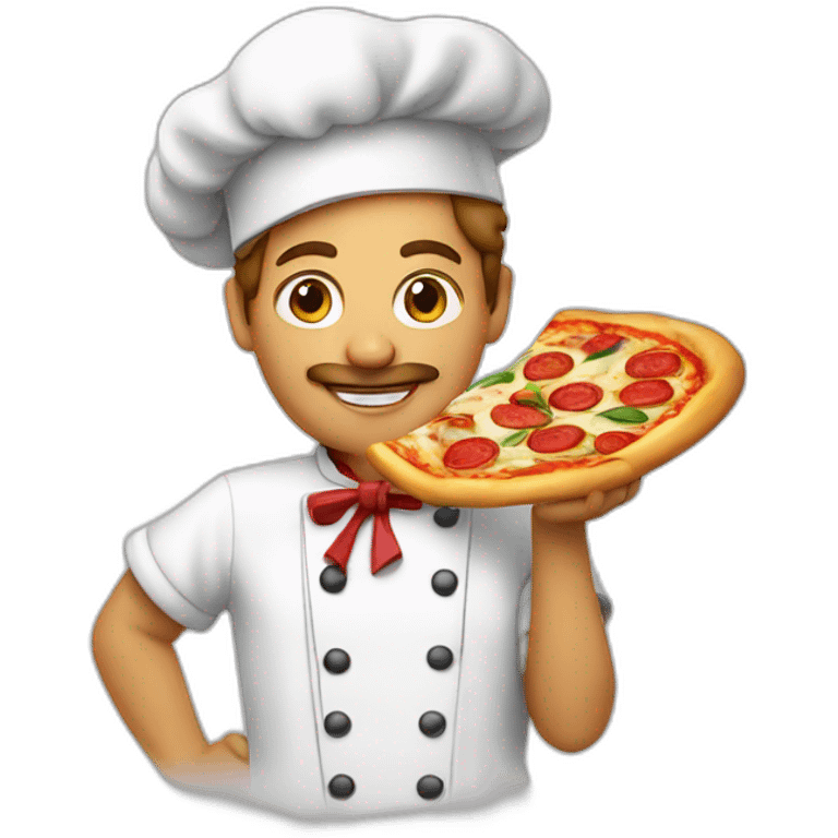 Pizza chef with Pizza emoji