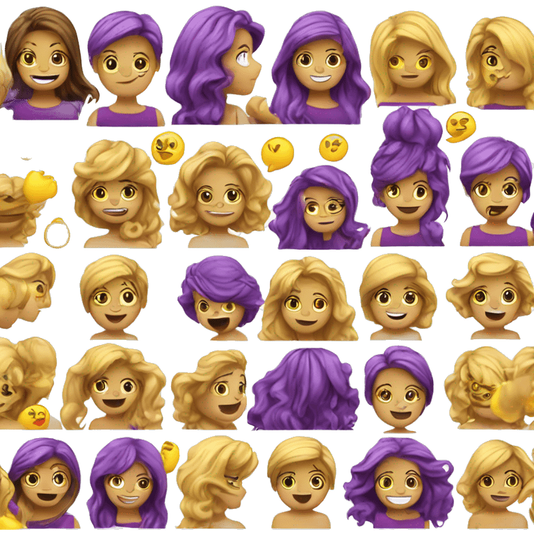 Ragazza con capelli viola che manda baci emoji