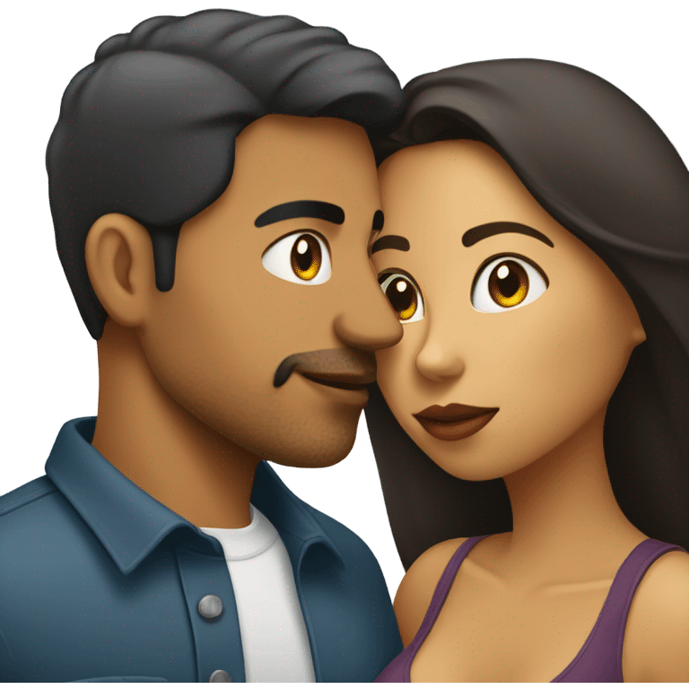 Latino and latina couple kissing emoji