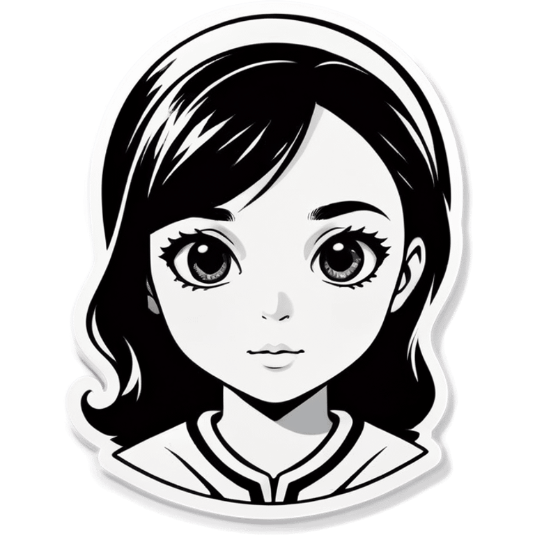 monochrome portrait of a girl emoji