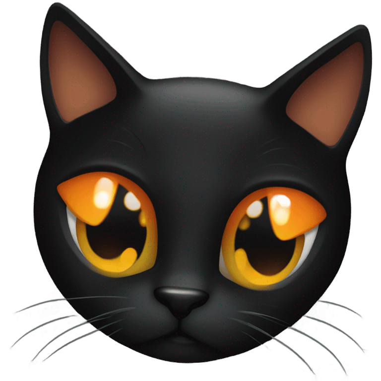 Black cat with orange eyes emoji