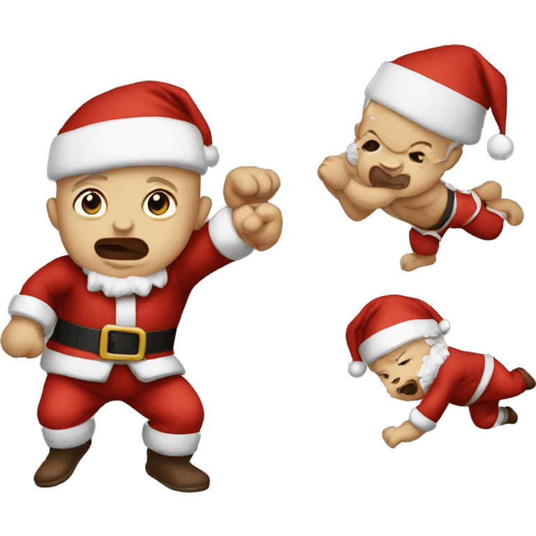 Baby fighting Santa  emoji