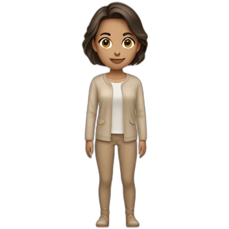 brunette in beige clothes emoji