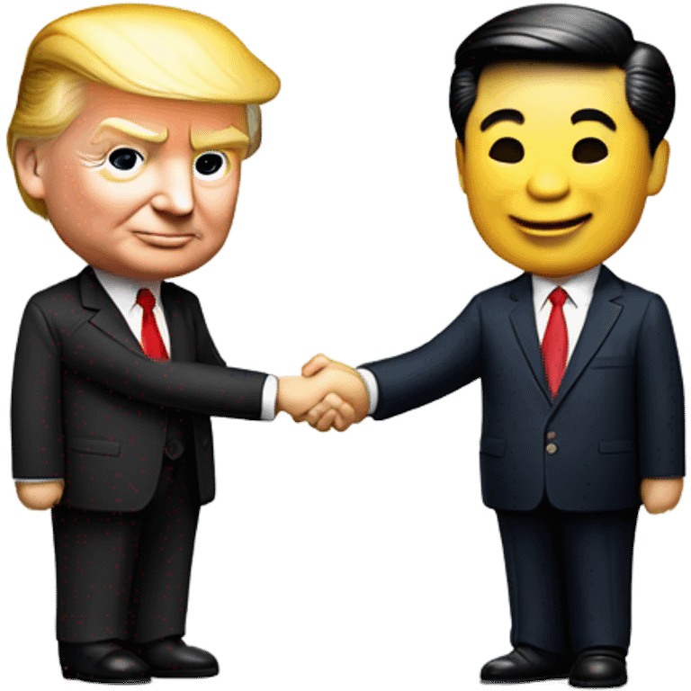 Donald trump shaking hands with xi Jin ping emoji