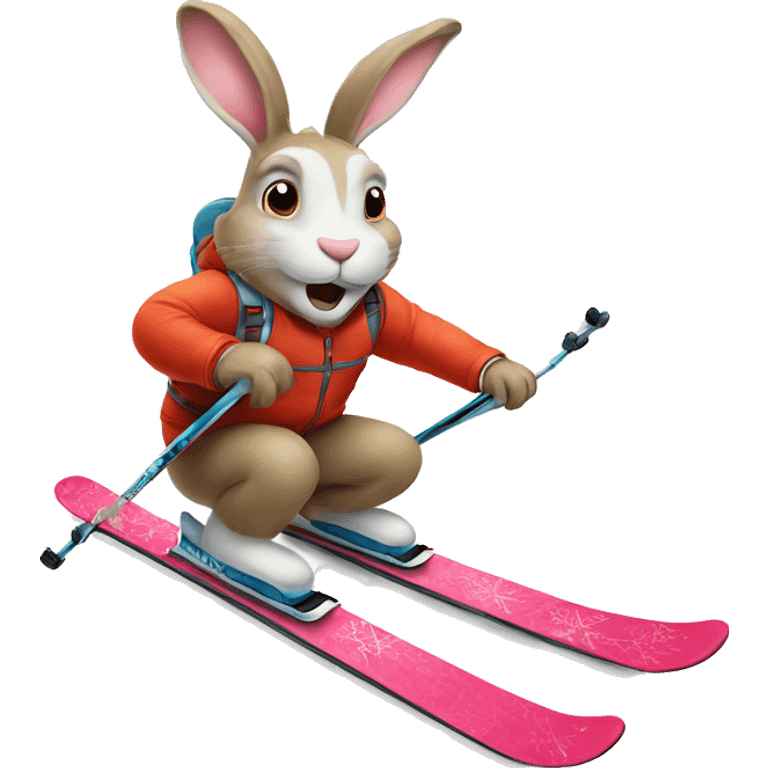 bunny on ski’s  emoji