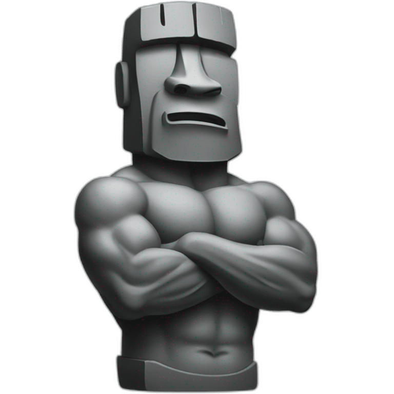 MOAI FLEXING MUSCLE emoji