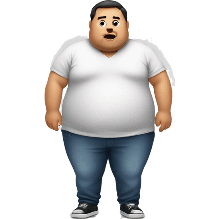 Fat man with shirt on Looking in the mirror  emoji