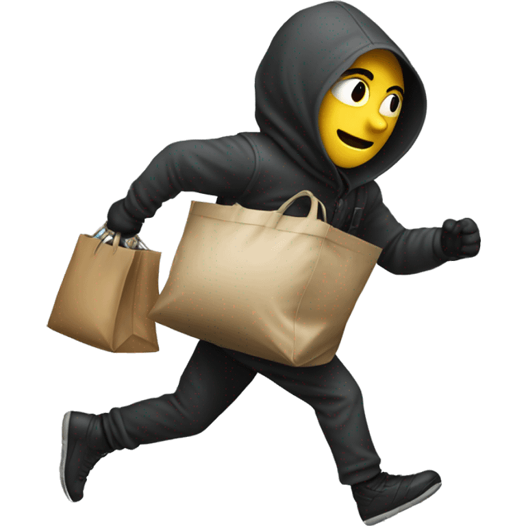 Robber with a bag of money and running  emoji