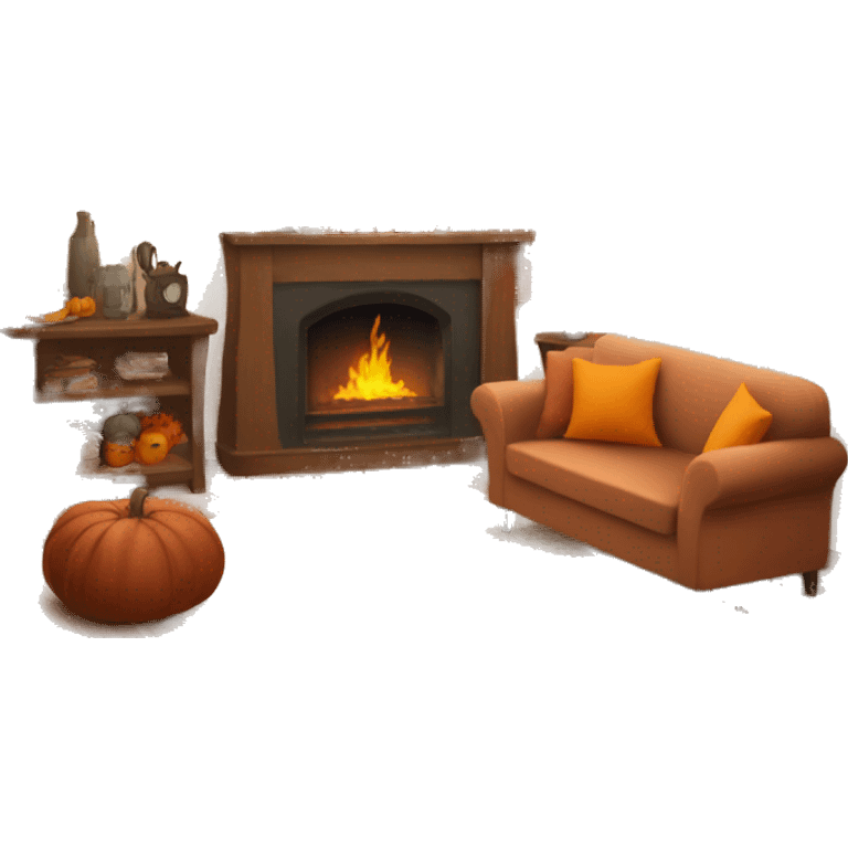 A cosy fall themed living room emoji