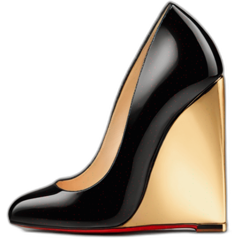 WEDGE LOUBOUTIN black PATENT emoji