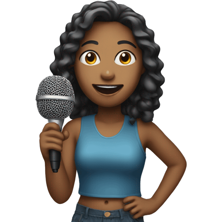 Girl with microphone  emoji