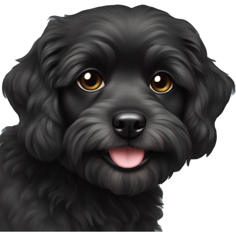 Black pomapoo with white on nose  emoji