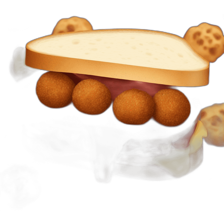 sandwich with hot meat balls and cheese emoji