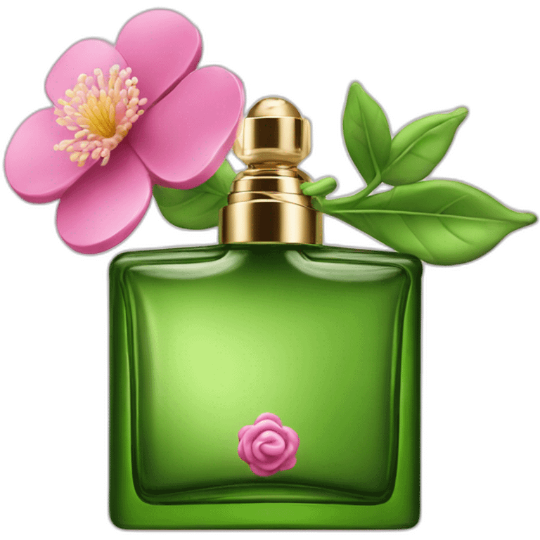 Parfume bottle green flower pink emoji