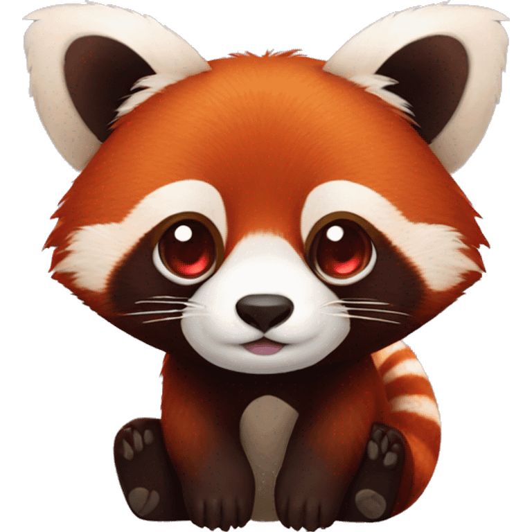 Red panda with heart eyes emoji