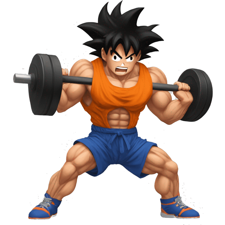 GOKU in the gym doing front pulls emoji