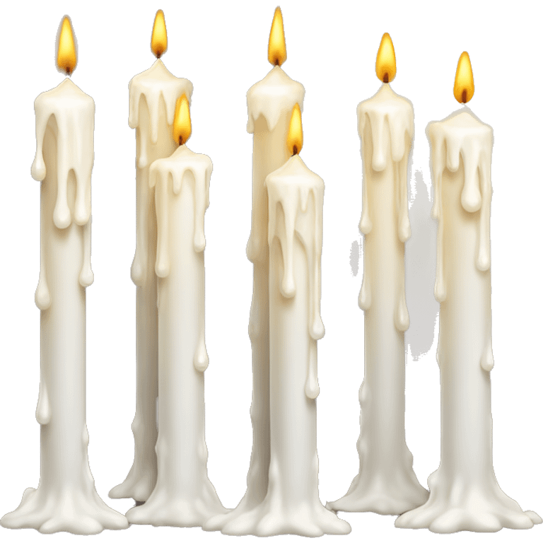 Tall white dripping candles emoji